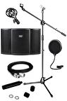 Lastvoice PF-50B Mikrofon Ses Yalıtım Paneli + Stand Kablo Filtre Seti 