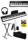 Midex PLX-80BKST Taşınabilir Katlanır Dijital Piyano Tuş Hassasiyetli 88 Tuş BT (Stand Sustain Kulaklık Çanta Metod)