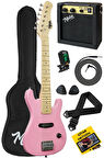 Midex CEG-30PK 4-6 Yaş Çocuklar İçin Amfili Full 1/4 30 İnç Elektro Gitar Seti Pembe