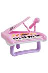 Rennes NP-250PK 24 Tuşlu Akustik Görünümlü Oyuncak Çocuk Piyanosu Mikrofonlu Stantlı Pembe