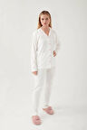 Pierre Cardin Kadın Gelin Modal Pamuk Gömlek Pijama Takımı 7717 Y