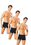  Looksense Erkek Dude 3Lü İnce Bel Lastikli Likralı Boxer 12003 