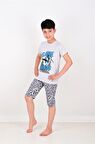 erkek çocuk kısa kollu pijama takımı game changer gri