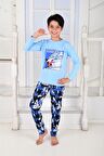 Erkek Çocuk Uzun Kollu Pijama Takımı Colarado Mavi