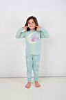 Uzun Kollu Kız Çocuk Pijama Takımı Moon Nıght 
