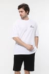 defy's ERKEK KISA KOLLU BASKILI OVERSIZE KALIP BİSİKLET YAKA TİŞÖRT