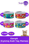 Supreme Cat Kıyılmış Karışık 85 Gr 6 x 4 Çeşit Toplam 24 Adet Kedi Konserve Maması