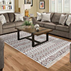 Dekoreko Kaymaz Taban Djt Salon Halısı Star Pamuk Saçaklı İskandinav F5082