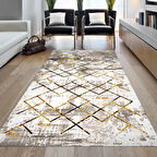 Dekoreko Kaymaz Taban Djt Salon Halısı Yıldız Deri Modern M5026