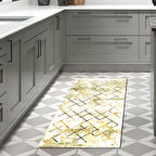 Dekoreko Kaymaz Taban Djt Mutfak Halısı Yıldız Deri Modern M5026