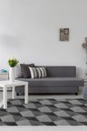 Kaymaz Dijital Mutfak & Salon Halı Star Pamuk Saçaklı Geometrik E5010