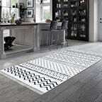 Dekoreko Kaymaz Taban Djt Mutfak Halısı Star Pamuk Saçaklı İskandinav F5086