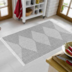 Dekoreko Kaymaz Taban Djt Mutfak Halısı Yıldız Deri Saçaklı İskandinav F5085