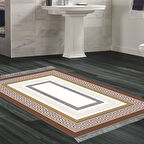 Dekoreko Kaymaz Taban Djt Banyo Halısı Star Pamuk Saçaklı Modern 675M