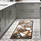 Dekoreko Kaymaz Taban Djt Mutfak Halısı Yıldız Deri Modern 1716