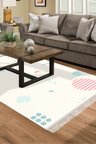 Kaymaz Dijital Mutfak & Salon Halı Trend Saçaklı Geometrik E5015