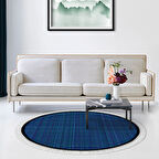 Alanur Home Kaymaz Taban Djt Banyo Mutfak Salon Halı Star Pamuk Saçaklı Yuvarlak Dokuma Desen E5007