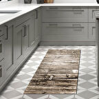 Dekoreko Kaymaz Taban Djt Mutfak Halısı Yıldız Deri Modern Mu136