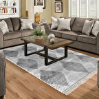 Dekoreko Kaymaz Taban Djt Salon Halısı Trend Saçaklı İskandinav F5131