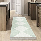 Dekoreko Kaymaz Taban Djt Mutfak Halısı Star Pamuk Saçaklı İskandinav F5085