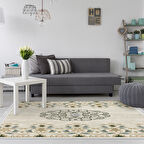 Dekoreko Kaymaz Taban Djt Salon Halısı Trend Saçaklı Modern 1491