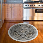 Dekoreko Kaymaz Taban Djt Mutfak Halısı Trend Saçaklı Yuvarlak Modern 659M