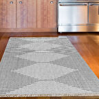 Dekoreko Kaymaz Taban Djt Mutfak Halısı Star Pamuk Saçaklı İskandinav F5085