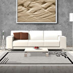 Dekoreko Kaymaz Taban Djt Salon Halısı Yıldız Deri Saçaklı Modern 1919