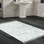 Dekoreko Kaymaz Taban Djt Banyo Halısı Trend Saçaklı İskandinav F5079