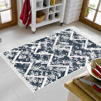 Dekoreko Kaymaz Taban Djt Mutfak Halısı Star Pamuk Saçaklı İskandinav F5128