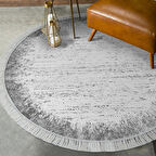 Dekoreko Kaymaz Taban Djt Salon Halısı Star Pamuk Saçaklı Yuvarlak Modern 1342