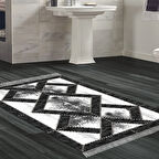 Dekoreko Kaymaz Taban Djt Banyo Halısı Trend Saçaklı Modern 722