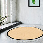 Alanur Home Kaymaz Taban Djt Banyo Mutfak Salon Halı  Trend Saçaklı Yuvarlak Dokuma Desen E5007