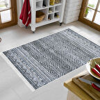 Dekoreko Kaymaz Taban Djt Mutfak Halısı Yıldız Deri Saçaklı İskandinav F5087