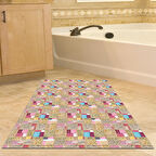 Dekoreko Kaymaz Taban Djt Banyo Halısı Star Pamuk Modern 2155M