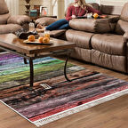 Dekoreko Kaymaz Taban Djt Salon Halısı Trend Saçaklı Modern Mu136