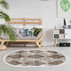 Dekoreko Kaymaz Taban Djt Salon Halısı Trend Saçaklı Oval İskandinav F5131