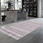 Dekoreko Kaymaz Taban Djt Mutfak Halısı Yıldız Deri Saçaklı İskandinav F5082