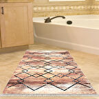 Dekoreko Kaymaz Taban Djt Banyo Halısı Trend Saçaklı Modern M5006