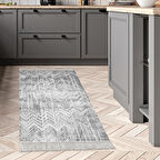 Dekoreko Kaymaz Taban Djt Mutfak Halısı Star Pamuk Saçaklı İskandinav F5083