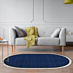 Alanur Home Kaymaz Taban Djt Banyo Mutfak Salon Halı Star Pamuk Saçaklı Oval Dokuma Desen E5007