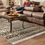 Dekoreko Kaymaz Taban Djt Salon Halısı Star Pamuk Saçaklı İskandinav F5080