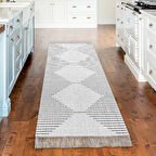 Dekoreko Kaymaz Taban Djt Mutfak Halısı Trend Saçaklı İskandinav F5085