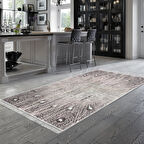 Dekoreko Kaymaz Taban Djt Mutfak Halısı Yıldız Deri Saçaklı Modern 743