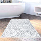 Dekoreko Kaymaz Taban Djt Banyo Halısı Trend Saçaklı İskandinav F5079