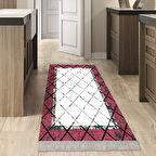 Dekoreko Kaymaz Taban Djt Mutfak Halısı Star Pamuk Saçaklı Modern M5129