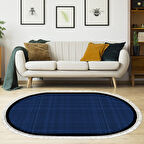 Alanur Home Kaymaz Taban Djt Banyo Mutfak Salon Halı Yıldız Deri Saçaklı Oval Dokuma Desen E5007