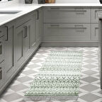 Dekoreko Kaymaz Taban Djt Mutfak Halısı Star Pamuk Saçaklı İskandinav F5078