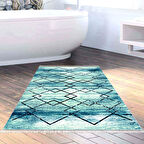 Dekoreko Kaymaz Taban Djt Banyo Halısı Trend Saçaklı Modern M5006