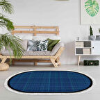 Alanur Home Kaymaz Taban Djt Banyo Mutfak Salon Halı Yıldız Deri Saçaklı Oval Dokuma Desen E5007